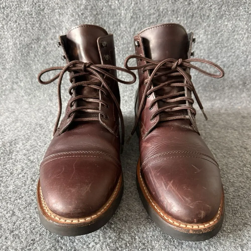 Thursday Boot Co. Men’s Brown Leather Everyday Captain Combat Boots Lace Up 12.5